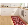 Floori Tappeto Cucina Cuori Cuore con Antiscivolo Arredo Classico Moderno Passatoia Cucina Ingresso Colori Moderni Arredo Salotto Camera Made in Italy (Rosso, 57x190 cm)