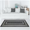 Floori Tappeto Tinta Unita Minimal Greca Atena Colori Neutri Moderno Arredo Salotto Camera Passatoia Cucina Con Antiscivolo Made in Italy (Antracite, 80x150 cm)