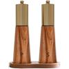 HONISOX Set macina sale e pepe manuale dorato con base in legno, grana regolabile, lama in ceramica ricaricabile, per godersi i sali di pepe macinati freschi con spezie, 2 pezzi, 17,8 cm (17,8 cm, legno