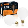 KOOYWAN Lampadina LED bianca opaca Globe II - G80-8W E27 2500K dimmerabile 2 unità