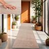TT Home Tappeto Salotto Pelo Corto Monocolore Design Moderno Lavabile, Colore: Beige, Dimensione:80x300 cm