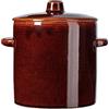KADAX - Pentola in gres con manici laterali e coperchio, pentola in ceramica lavabile in lavastoviglie, pentola da fermentazione artigianale in ceramica, pentola per sottaceti per cetrioli (2L ver2)