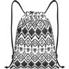 Generic Zaino con Coulisse Black White Tribal Doodle Print Borsa con Coulisse Grande capacità Sacca da Palestra Impermeabile Sacchetta Sportiva per Vacanze Unisex Scuola