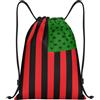 Generic Zaino con Coulisse Red Black Greenafrican Flag Sacchetta Sportiva Pieghevole Borsa con Coulisse Leggero Sportiva Zainetto per Spiaggia Unisex Scuola