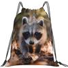 Generic Zaino con Coulisse Raccoon 03 Sacca da Palestra Grande capacità Borsa con Coulisse Pieghevole Drawstring Backpack per Vacanze Viaggi Spiaggia