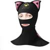 Generisch Graziosa cuffia subacquea con orecchie di gatto, cappuccio in neoprene con orecchie di gatto, per nuoto, immersioni, immersioni subacquee