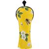 CHIFIGNO Cute Bee White Flower Yellow Golf Head Covers per donne uomini PU pelle mazza da golf copricapo con etichette numeriche per driver in legno ibrido
