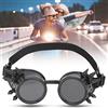 Eleage ABS Vintage Goggles Unique Steampunk Cycle Occhiali antivento per attività all'aria aperta, nero, rosso, bronzo (nero)