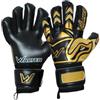 WALTER Guanti Portiere Professionale, calcio, modello Tiger con stecche. (black-gold, 8)