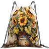 Generic Zaino con Coulisse Sunflowers Butterfly Flowers Drawstring Backpack Pieghevole Sacca da Palestra Leggero Sacchetta Sportiva per Viaggi Unisex Spiaggia