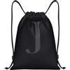 Generic Zaino con Coulisse Letter J Logo Borsa con Coulisse Resistente Sacca da Palestra Grande capacità Drawstring Backpack per Viaggi Spiaggia Vacanze