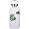 Gulujoy Borraccia in Vetro 1,5 Litri con Portatile Inox Tappo Neopreno Gustodia Senza Bpa