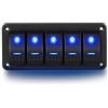 LLOOPK Accessori for Navi Pannello di Combinazione di Interruttori A Forma di Nave A 5 Bit Doppio LED E Altre Modifiche RV for Yacht ON-off 5P