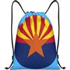 Generic Zaino con Coulisse Arizona Flag Logo Sacca da Palestra Leggero Borsa con Coulisse Impermeabile Sacchetta Sportiva per Unisex Spiaggia Vacanze