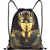 Generic Zaino con Coulisse King Pharaoh Tutankhamun Egypt Tut Egyptian Sacchetta Sportiva Impermeabile Sacca da Palestra Grande capacità Borsa con Coulisse per Unisex Spiaggia Scuola