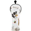 CHIFIGNO Cute Dogs Coperture bianche per mazze da golf per driver ibrido in legno PU cuoio copricapo da golf con etichette numeriche per uomini donne