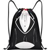 Generic Zaino con Coulisse Tuxedo Bow Tie Sacchetta Sportiva Resistente Sacca da Palestra Impermeabile Borsa con Coulisse per Viaggi Unisex Scuola