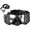 Gsycle Maschera da Sub Occhiali Snorkeling in Vetro Temperato per Adulti, Maschera da Nuoto con Vista Ampia Panoramica a 180° con Rivestimento Fibbia Laterale Regolabile per Snorkeling