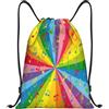 Generic Zaino con Coulisse Rainbow Colorful Music Notes Sacchetta Sportiva Pieghevole Borsa con Coulisse Resistente Sacca da Palestra per Scuola Viaggi Vacanze