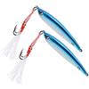Generic 2 Esche da Pesca Ganci Affilati Colorati Crankbait per Catturare Spigole Trote Lucci Occhi 3D in Metallo (BLUE)