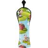 CHIFIGNO Copritesta per mazze da golf per driver in legno ibrido, carine mucche in stile cartone animato, in pelle PU, con etichette numeriche, per donne e uomini