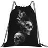 Generic Zaino con Coulisse Skull 01 Sacca da Palestra Pieghevole Sacchetta Sportiva Impermeabile Drawstring Backpack per Viaggi Unisex Spiaggia