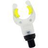 ERRORY Testa di riposo per canna da pesca a forma di V con inserti luminosi per visibilità notturna, cuscinetti morbidi per canna e base filettata per pescatori, supporto per forcella, installazione a