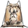 Generic Zaino con Coulisse Funny Donkey Drawstring Backpack Leggero Sacca da Palestra Pieghevole Borsa con Coulisse per Scuola Spiaggia Vacanze