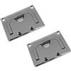 LLOOPK 2PCS 76mm Square Stainless Steel Flush Mount Deck Slam Hatch Marine High Mirror Polishing Locking Latch Sliding Boat Hardware