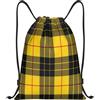 Generic Zaino con Coulisse Yellow And Black Plaid Borsa con Coulisse Leggero Sacca da Palestra Grande capacità Sacchetta Sportiva per Unisex Viaggi Spiaggia