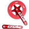 OTA Guarnitura Singola Velocità 48T 170 mm Guarnitura 130 BCD Pieghevole Bike Guarnitura con Copertura Protettiva per Bicicletta Singola Velocità,Track Road Bicicletta,Fixed Gear,Fixie,Dahon,Rosso