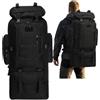 ThaiRoot Zaino da trekking e escursionismo, 100 l, grande, per campeggio, viaggi e avventura, ergonomico, idrorepellente, robusto, nero e verde militare