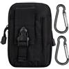 YSJCHEBS 1 Borsa Portaoggetti Nera E 2 Moschettoni, Borsa Portaoggetti Multifunzionale, Borsa Sportiva All'Aperto, Marsupio Portatile, Borsa da Braccio