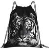 Generic Zaino con Coulisse Black And White Tiger Sportiva Zainetto Pieghevole Sacca da Palestra Resistente Sacchetta Sportiva per Unisex Spiaggia Scuola