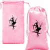 MUSISALY Borsa per Scarpe da Ballo in Raso Rosa, Compatta e Riutilizzabile, Set da 2 Pezzi Coulisse, per Conservare Scarpette da Danza e Balletto