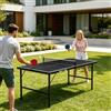 YRHome Mini tavolo da ping pong pieghevole, 153 x 75 x 80 cm, in MDF laminato da 14 mm, con struttura in acciaio zincato, design portatile, con 2 racchette e 5 palline, custodia in rete, nero