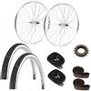 CicloSportMarket Montaggio Incluso - Coppia Ruote Bicicletta GRAZIELLA 20 + PIGNONE 16 Denti + COPERTONI + CAMERE + Flap Copri Raggi