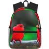 Tamiger Red Cute Birds Print Unisex Leggero Casual Comfort Zaino Quotidiano Lavoro Viaggi Escursioni Pendolari