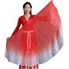 QMVDOJR Velo a ventaglio di Grandi Dimensioni in Tessuto Chiffon con Apertura fluida e Sfumata Puntelli da Ballo Manico Flessibile Rotondo(Color 10,2PCS)