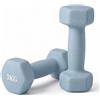 Relaxdays Set di 2 manubri da fitness, ghisa, 3 kg, azzurro