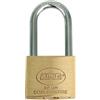 Amig - Lucchetto a chiave ad arco lungo | Ottone e arco in acciaio | Larghezza: 30 mm | Lucchetto di sicurezza con due chiavi | Per esterni e interni