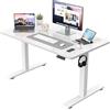 JUMMICO Scrivania regolabile in Altezza, Standing Desk, Piano Unico 15 mm, con 2 Memoria Altezza, Allarme Anti-Sedentarietà, Scrivania Ufficio Elettrica Regolabile, Scrivania Gaming, Bianca