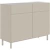 Selsey Armadio Camera da Letto 100 cm Grigio Beige - Elegante Cassettiera Camera da Letto con Frontale Fresato, Credenza Cucina Moderna, 2 Cassetti Silenziosi, Struttura Solida Prodotta in Europa