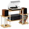 Furinno Supporti TV senza Attrezzi, Beech and Bianco, Square Corner