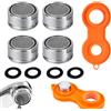 KASESSS 4Pz Aeratore Rubinetto 24MM, Rompigetto Rubinetto Cucina, Filtri Rubinetti Lavandino M24, Filtri Rubinetto Cucina con 4 Guarnizioni e 1 Chiave per Rompigetto M24, Filtro Rubinetto Bagno Cucine