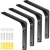 HonQiShiMY 4 Pezzi Staffe a L per Mensole Pesanti, Staffa Angolare Reggimensola da Muro,250x200mm Supporto per Mensole angolo retto 8 pollici, Adatto a Garage Bagni Cucine Soggiorno