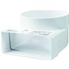 Nordborn Canale di ventilazione, 204 x 60 mm/Ø125 mm, canale piatto, canale di scarico per cappa, arco piatto, rotondo, raccordo a L, in PVC, 90°, arco rotondo su quadrato