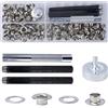 Luabue 120 Sets Occhiello Strumento Kit 6mm Occhielli Metallici con 4pcs Strumento Occhielli Grommet Rondelle per Tela Cerata Teloni Tende Lacci Scarpe Borse in Pelle (6mm)