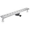 Finmrys Canalina per doccia, 70 cm, in acciaio inox a 360 gradi, set completo di scarico per doccia, sifone extra piatto, con filtro per capelli, scarico a pavimento, per cabina doccia