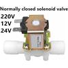 xmshxltd AC 220V DC 12V 24V 1/2 "3/4" Elettrovalvola elettrica in plastica normalmente chiusa Interruttore magnetico del regolatore di pressione dell'aria dell'acqua
